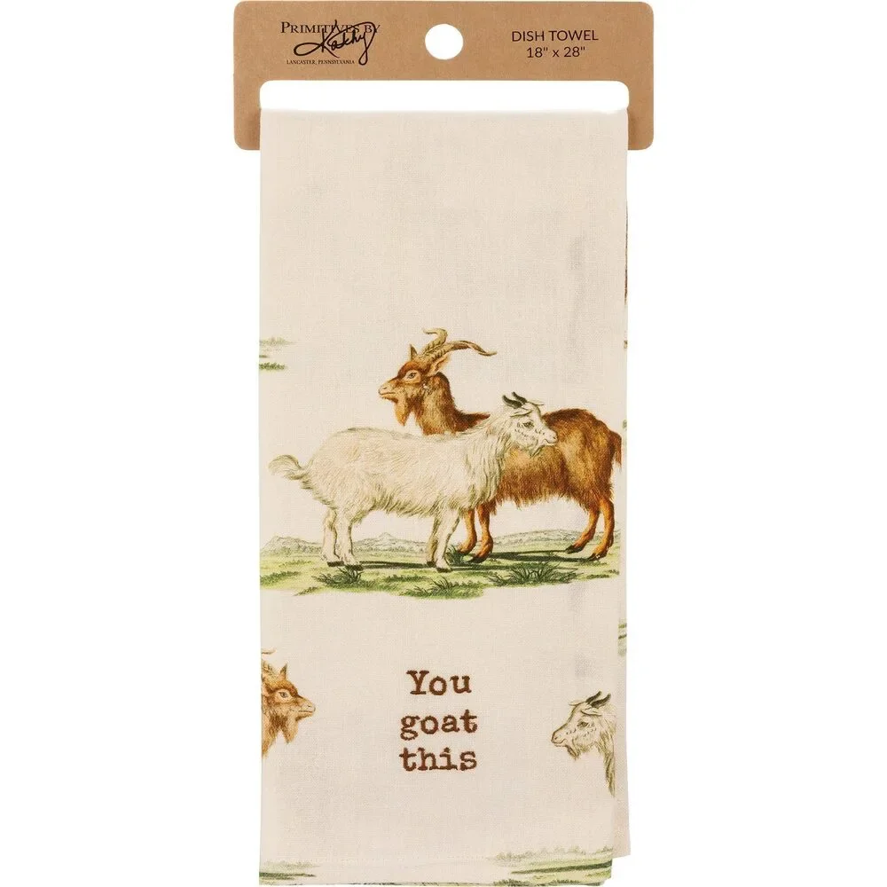 You Goat This Dish Cloth Towel | Cotten Linen Novelty Tea Towel | Cute Kitchen